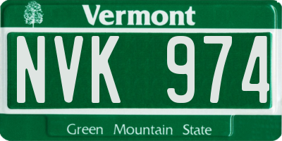 VT license plate NVK974