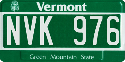 VT license plate NVK976