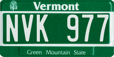 VT license plate NVK977