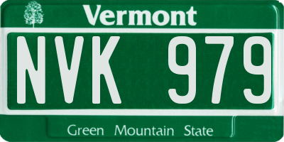 VT license plate NVK979