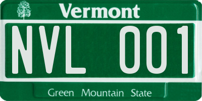 VT license plate NVL001