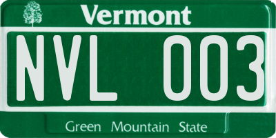 VT license plate NVL003