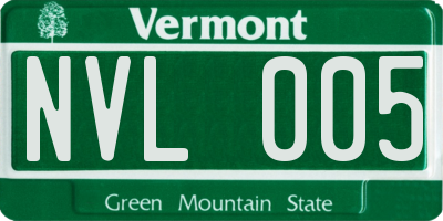 VT license plate NVL005