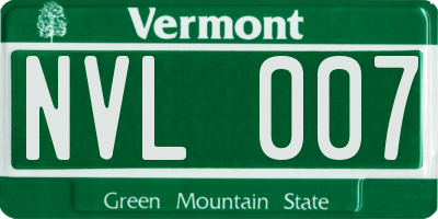 VT license plate NVL007