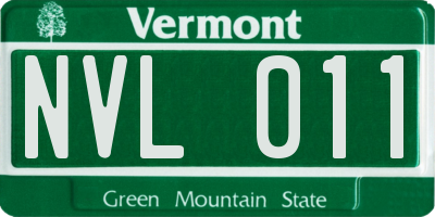 VT license plate NVL011