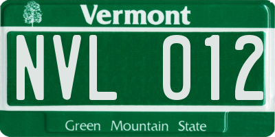 VT license plate NVL012