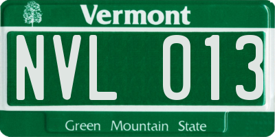 VT license plate NVL013