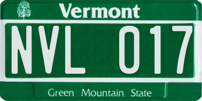 VT license plate NVL017