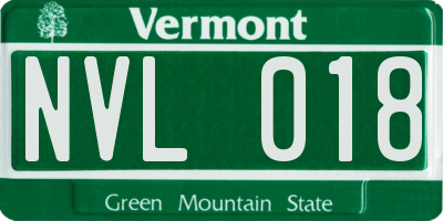 VT license plate NVL018