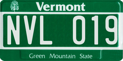 VT license plate NVL019