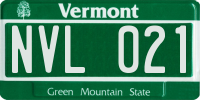 VT license plate NVL021