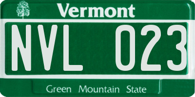 VT license plate NVL023