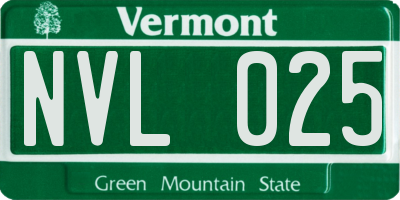 VT license plate NVL025