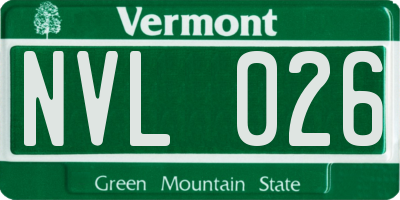 VT license plate NVL026