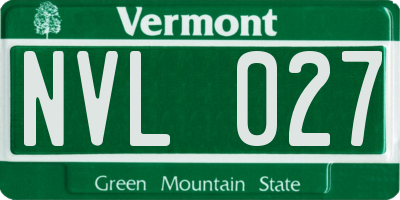 VT license plate NVL027