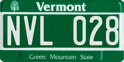 VT license plate NVL028