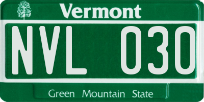 VT license plate NVL030