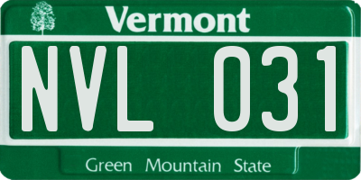 VT license plate NVL031