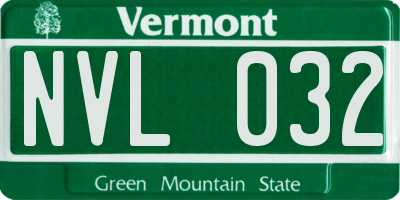 VT license plate NVL032