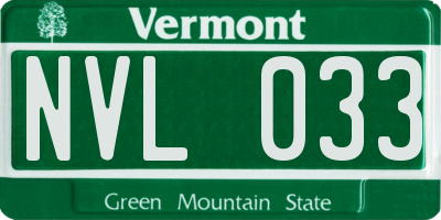 VT license plate NVL033