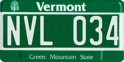 VT license plate NVL034