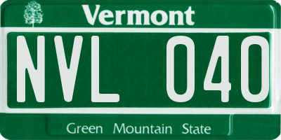 VT license plate NVL040