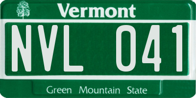 VT license plate NVL041
