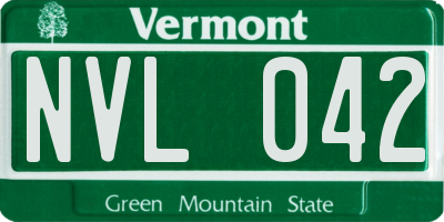 VT license plate NVL042