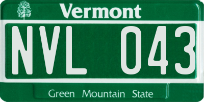 VT license plate NVL043