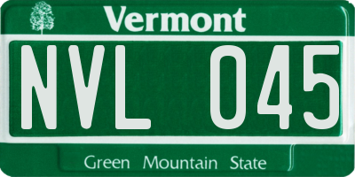 VT license plate NVL045