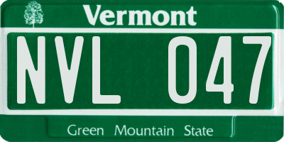 VT license plate NVL047