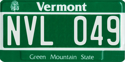 VT license plate NVL049