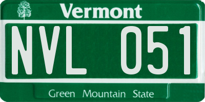 VT license plate NVL051