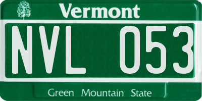 VT license plate NVL053