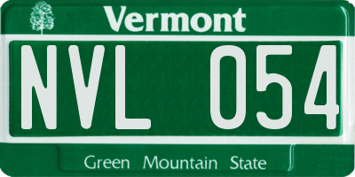 VT license plate NVL054