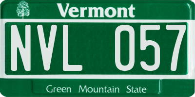 VT license plate NVL057