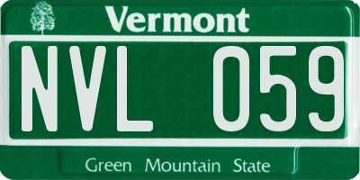 VT license plate NVL059