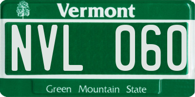 VT license plate NVL060
