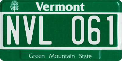 VT license plate NVL061