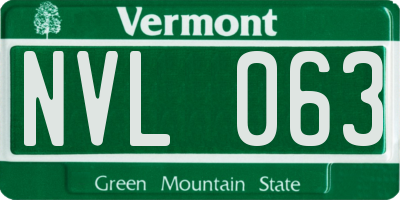 VT license plate NVL063
