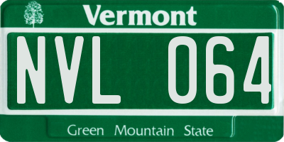 VT license plate NVL064