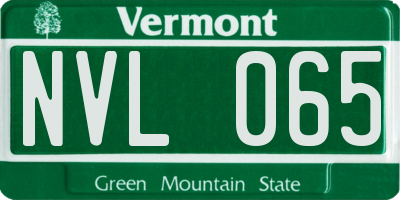 VT license plate NVL065