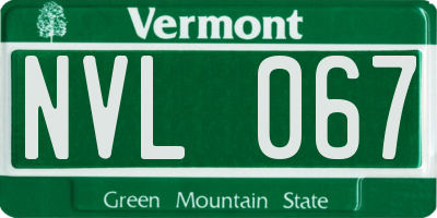 VT license plate NVL067