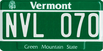 VT license plate NVL070