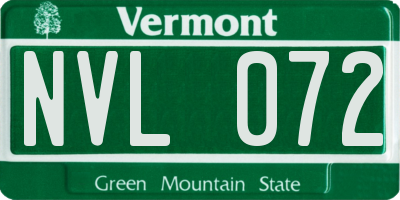 VT license plate NVL072