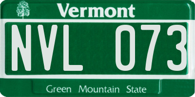 VT license plate NVL073