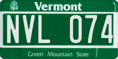 VT license plate NVL074