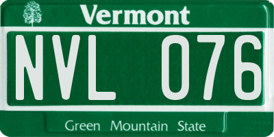 VT license plate NVL076