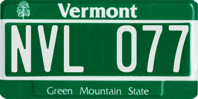 VT license plate NVL077