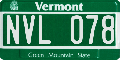 VT license plate NVL078